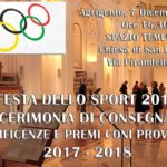 Agrigento, “Festa dello Sport”: il CONI consegna onorificenze